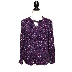 Talbots Petites Confetti Print Blouse SP‎